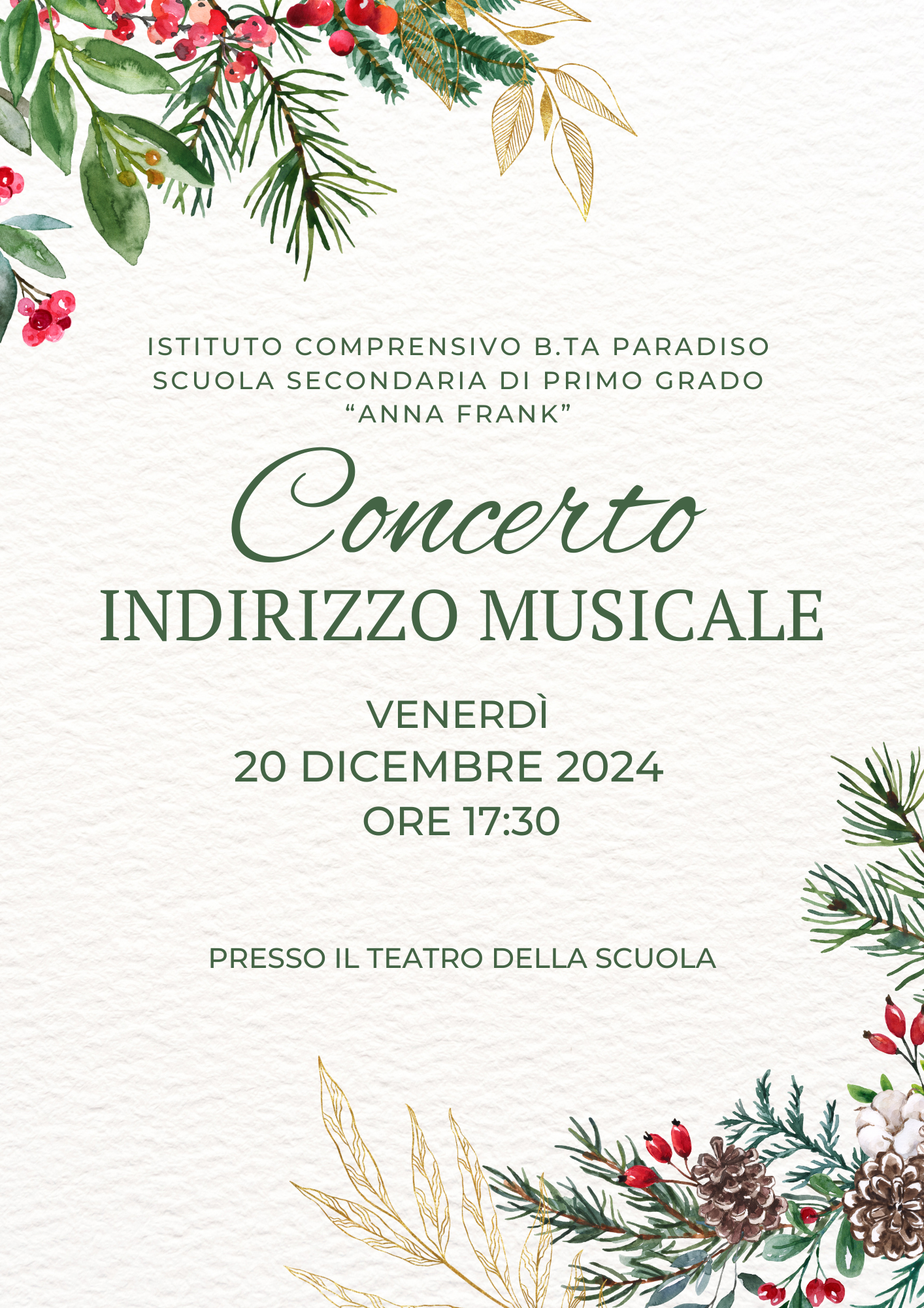 Concerto di Natale delle Orchestre a Indirizzo Musicale